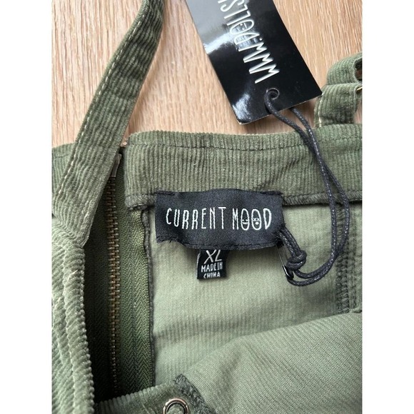 NWT Dolls Kill little miss attitude mini dress green corduroy XL lace up grunge - Picture 4 of 7